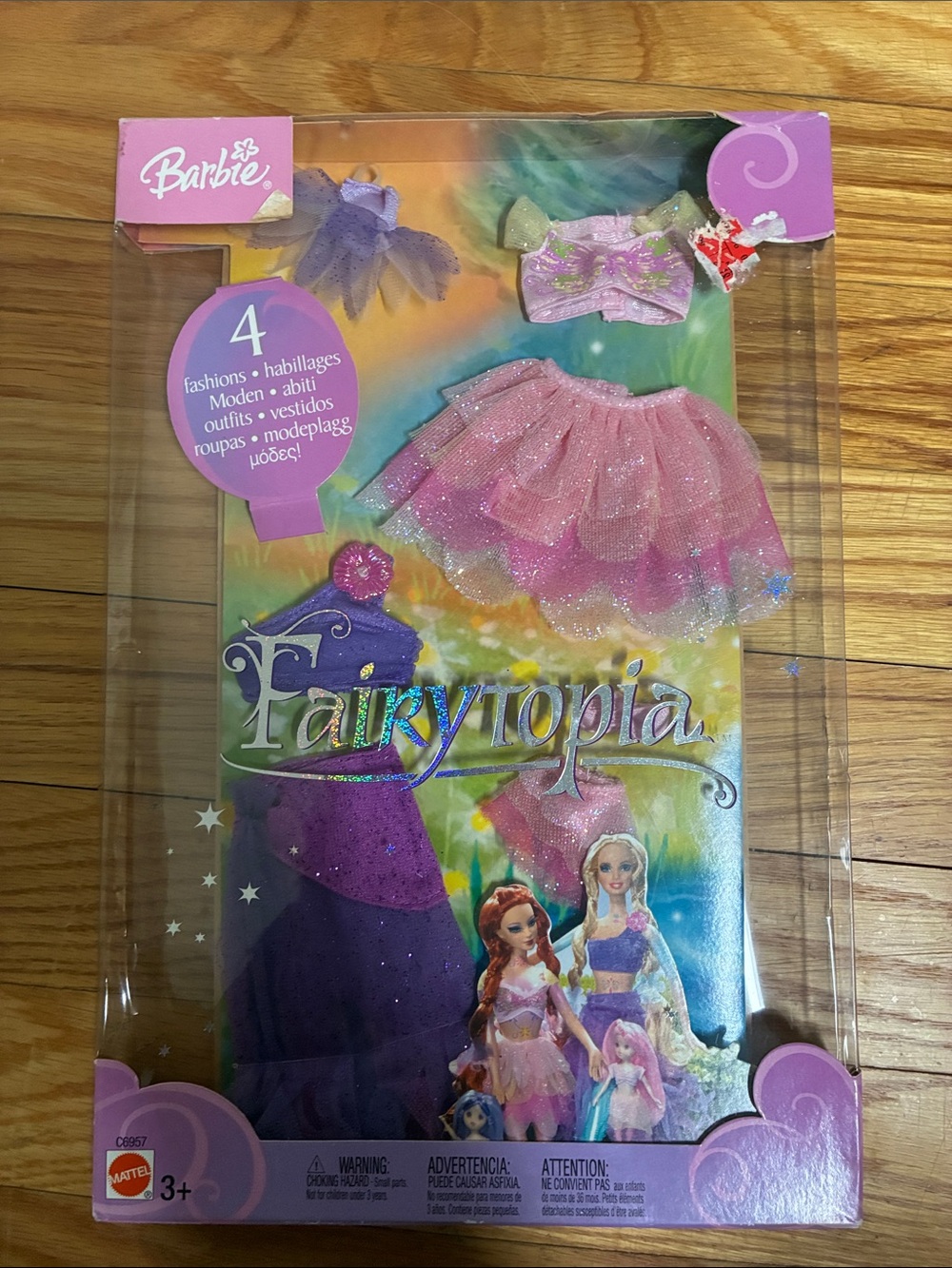 2004 Barbie Fairytopia Glitter Outfit Set - Pink, Purple, Green